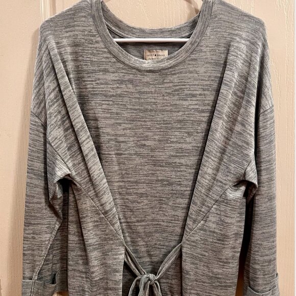 Lucky Brand Tops - Lucky Brand Grey Long Sleeve with front Crossover and Tie.    Size S